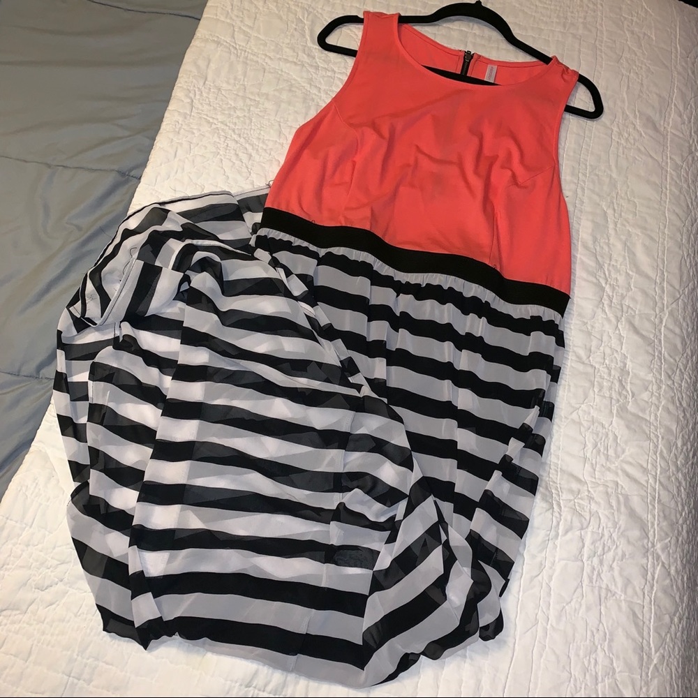 Xhilaration Striped Maxi-Dress XXL